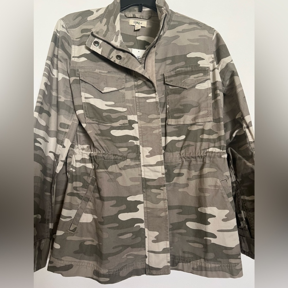 Style and Co. camouflage jean jacket